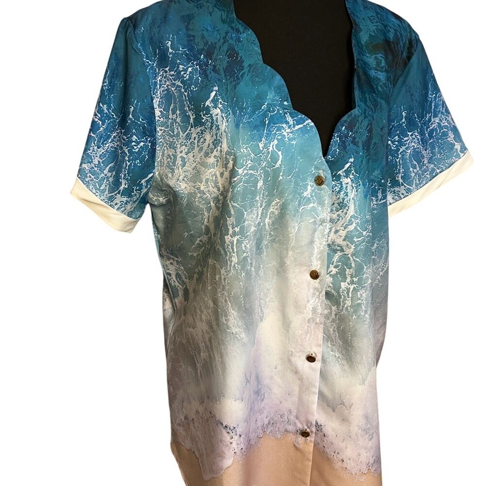 Noracora Scallop neckline Blouse l Short Sleeve XL
